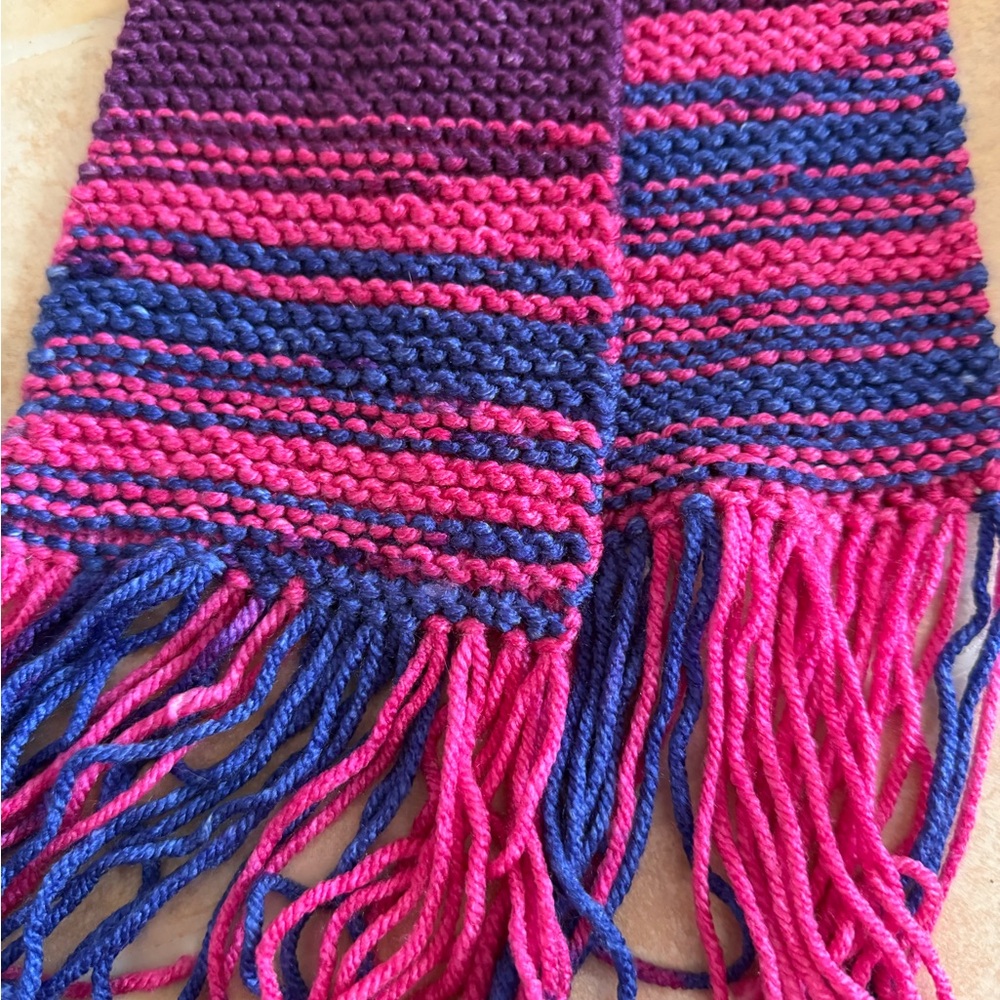Chic Pink and Purple Striped Scarf